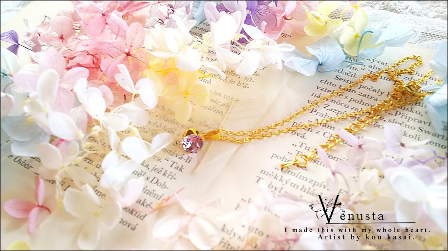 *上品なライトアメジストの一粒ネックレス*