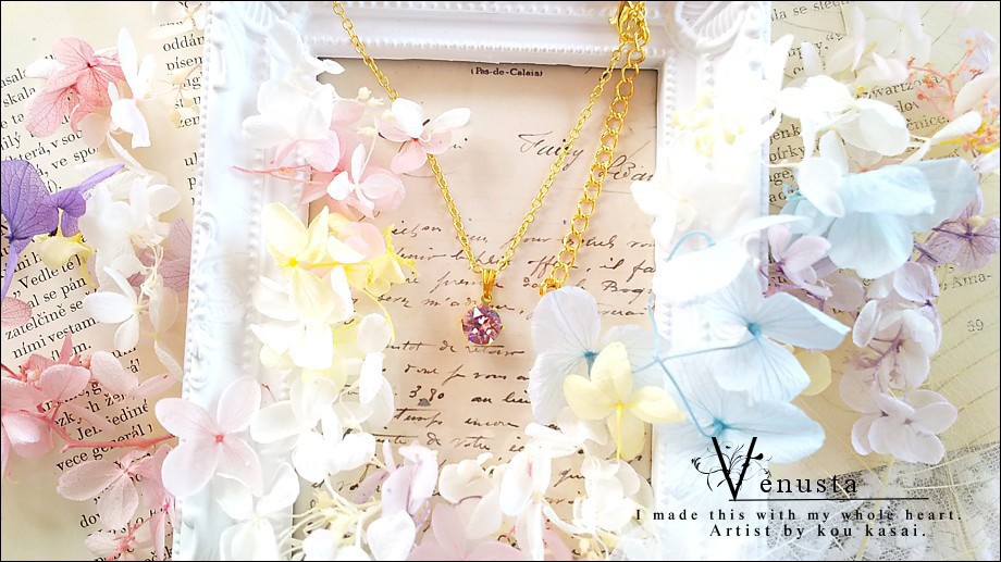 *上品なライトアメジストの一粒ネックレス*