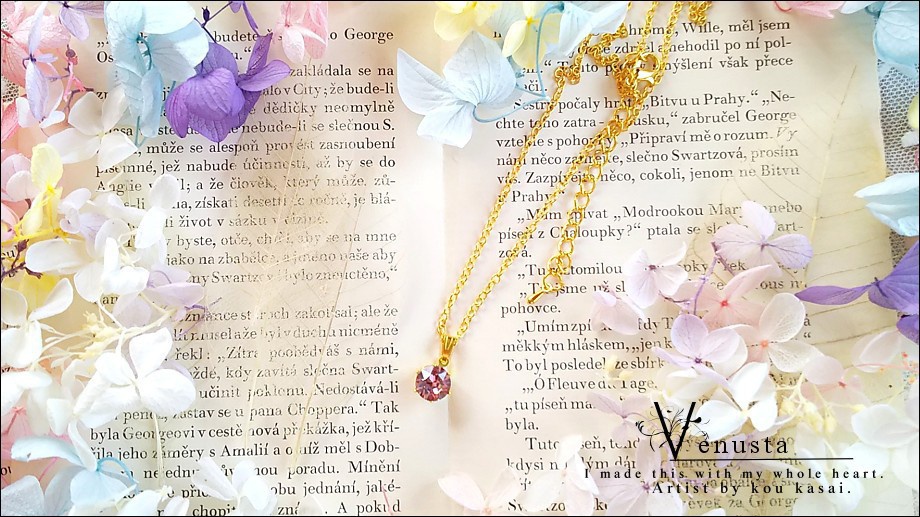 *上品なライトアメジストの一粒ネックレス*