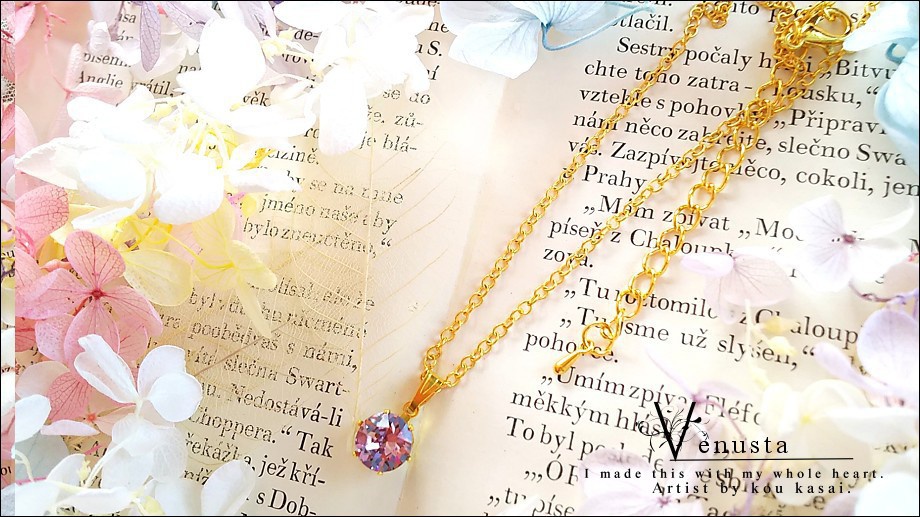 *上品なライトアメジストの一粒ネックレス*