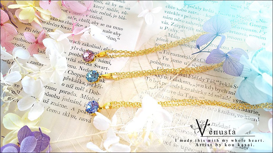 *上品なライトアメジストの一粒ネックレス*