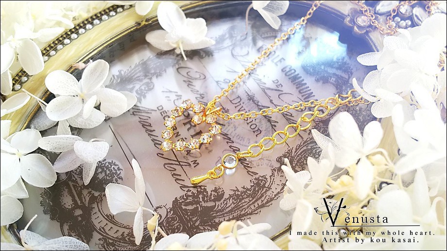 *ヴィンテージスワロフスキーのハートネックレス*