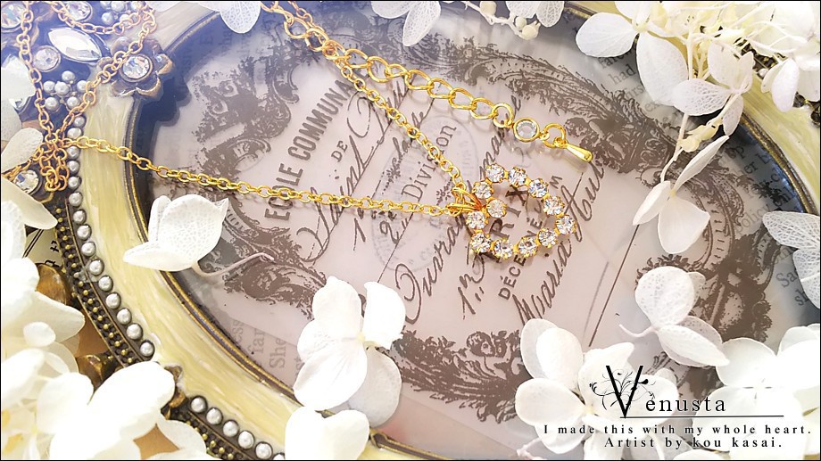 *ヴィンテージスワロフスキーのハートネックレス*