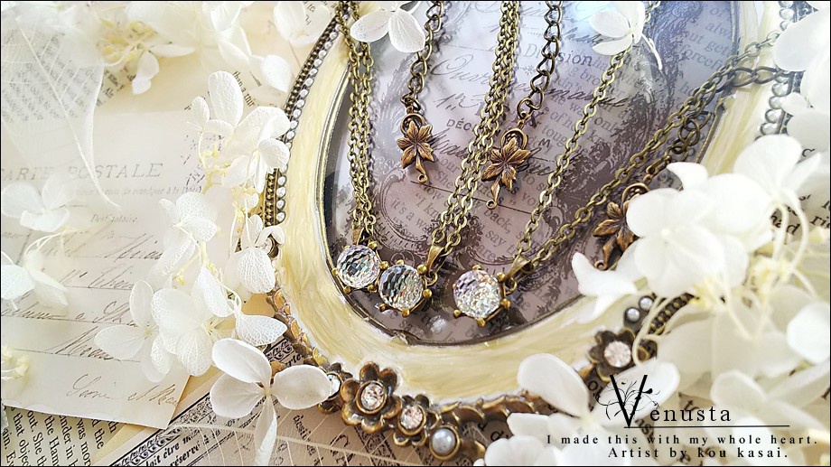 *ヴィトレイルライトのミラーボールネックレス-ヴィンテージ-*金古美