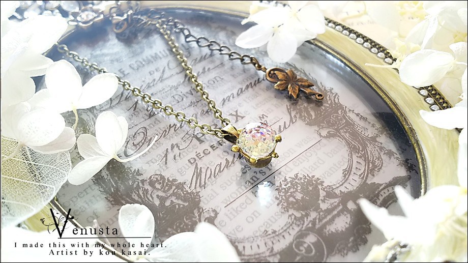 *ヴィトレイルライトのミラーボールネックレス-ヴィンテージ-*金古美