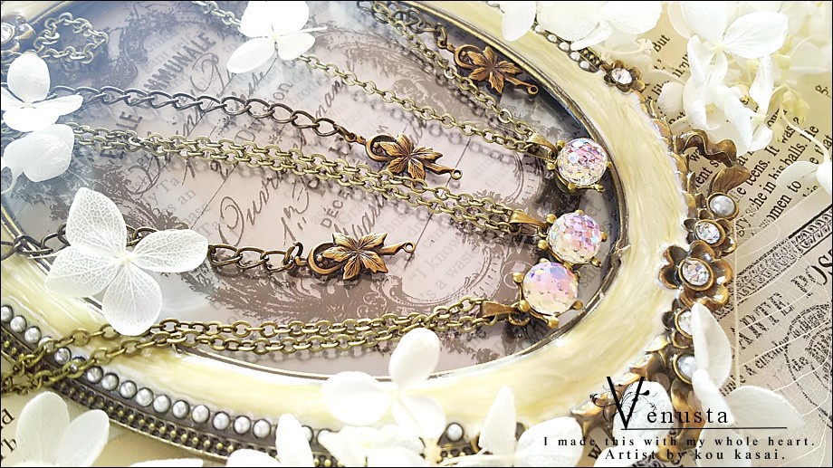 *ヴィトレイルライトのミラーボールネックレス-ヴィンテージ-*金古美