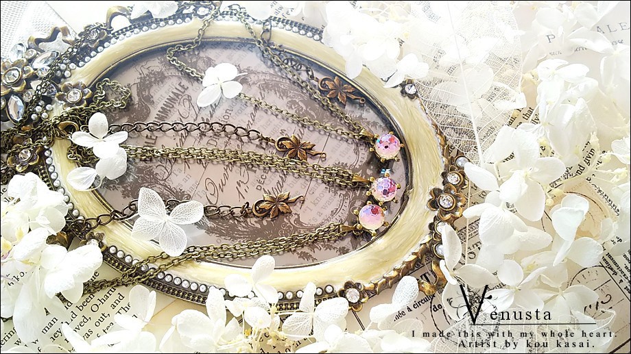 *ヴィトレイルライトのミラーボールネックレス-ヴィンテージ-*金古美