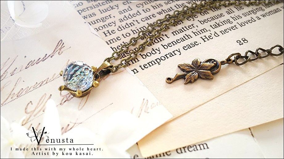 *ヴィトレイルライトのミラーボールネックレス-ヴィンテージ-*金古美