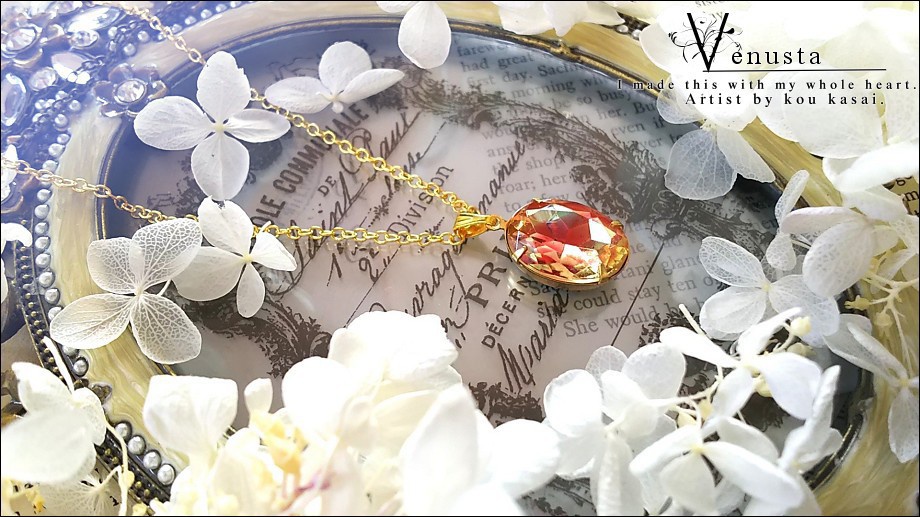 *ジョンキルxライトシャムのヴィンテージガラスネックレス*