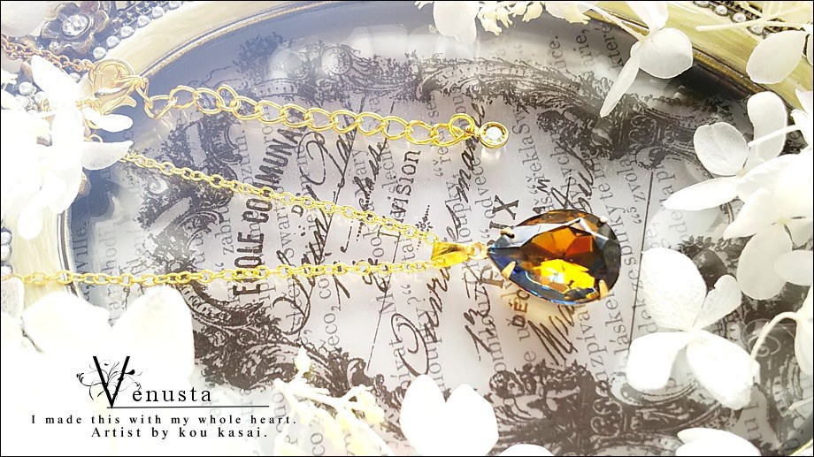 *夕暮れ空のネックレス-ヴィンテージガラス-*