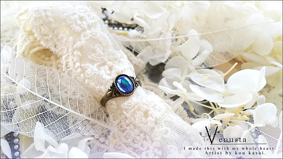 *サファイアオーロラのヴィンテージリング*