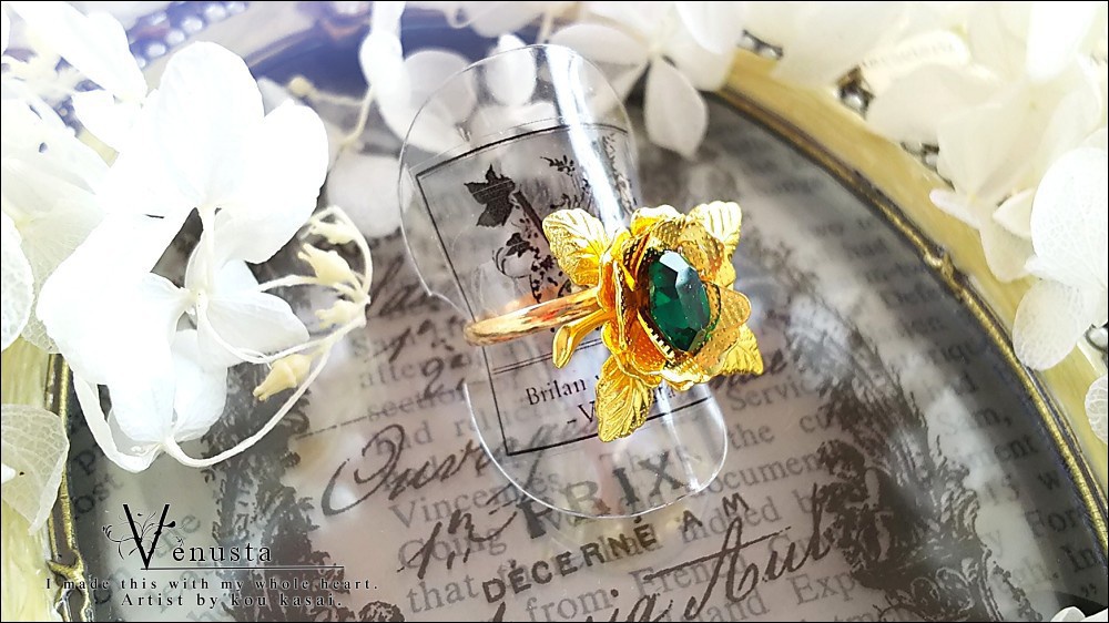 *セット/エメラルドのリング-ヴィンテージ-*