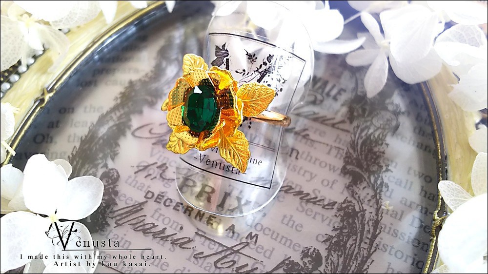 *セット/エメラルドのリング-ヴィンテージ-*