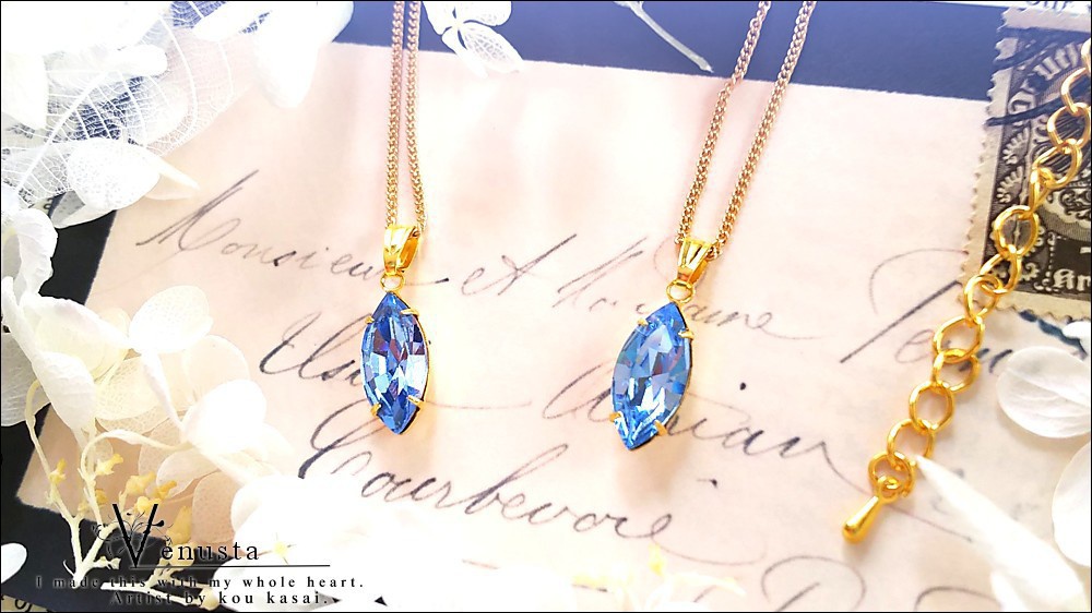 *上品なライトサファイアのネックレス-ヴィンテージ-*