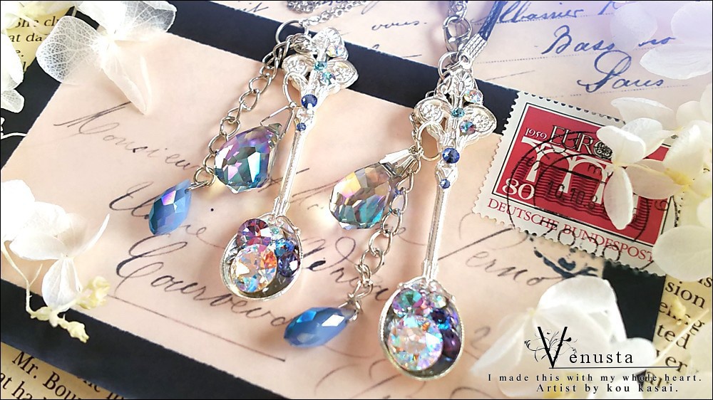 *銀の匙に煌めく宝石を乗せて-2wayネックレス-*