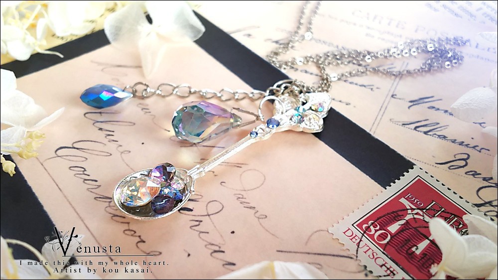 *銀の匙に煌めく宝石を乗せて-2wayネックレス-*