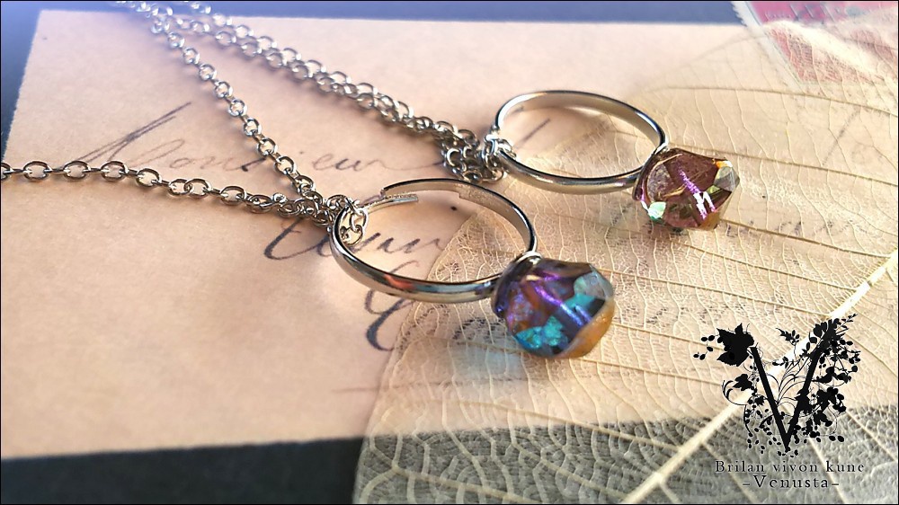 *一粒鉱石リングネックレス*