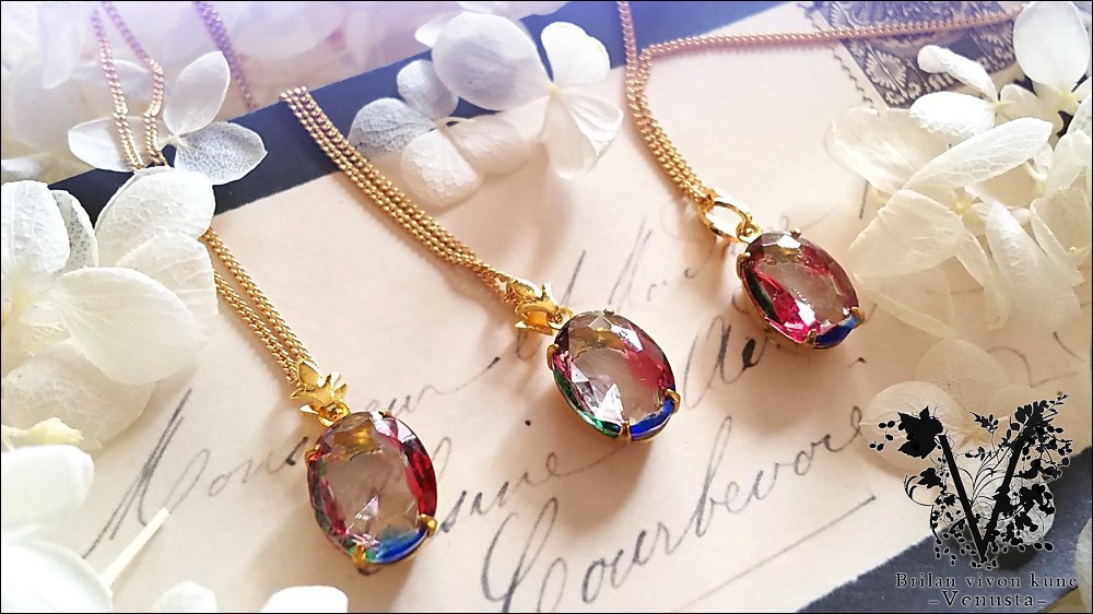 *アイリスのシンプルネックレス-ヴィンテージ-*