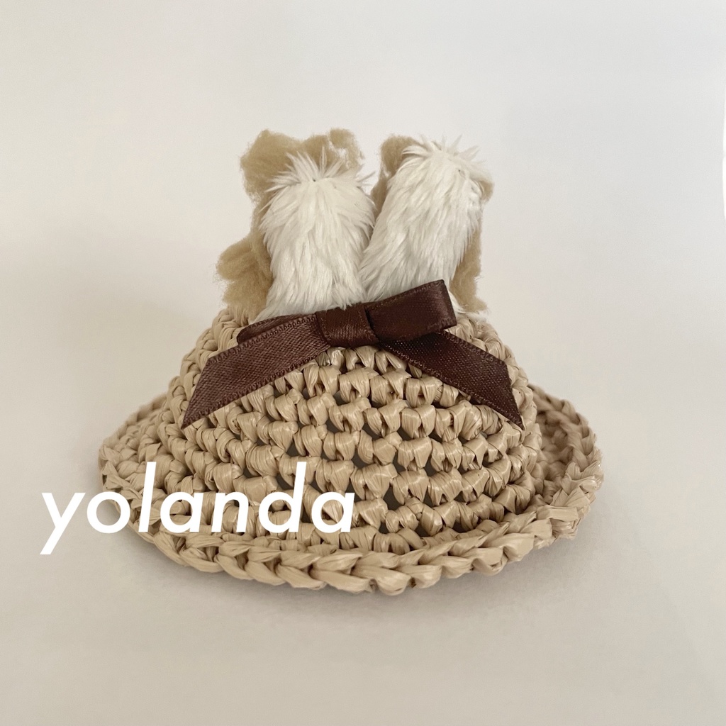 □耳つき麦わら帽