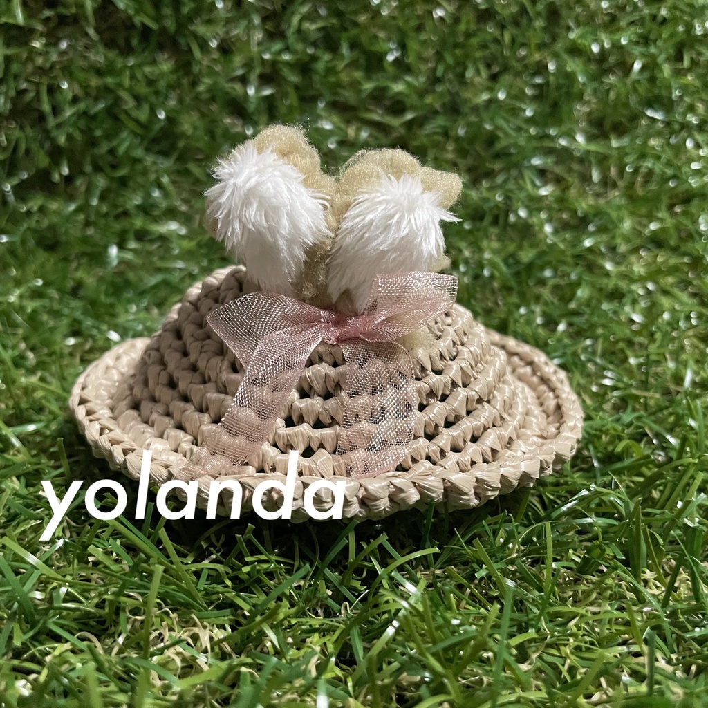 □耳つき麦わら帽