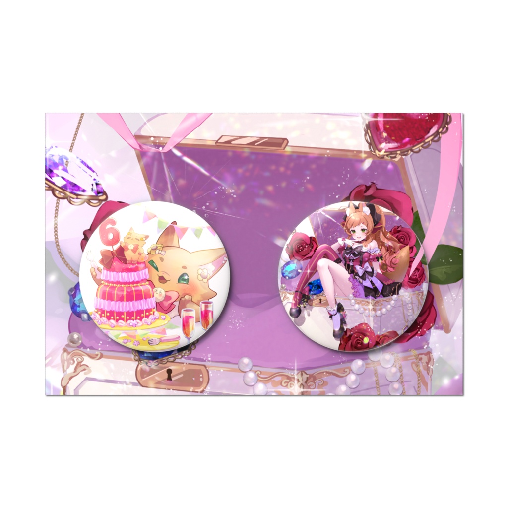 【常設アイテム】6周年記念缶バッジセット(台紙付き)