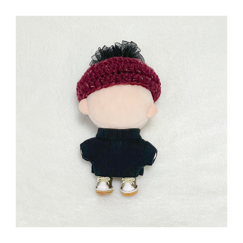 ポンポン付き ツイードベレー帽