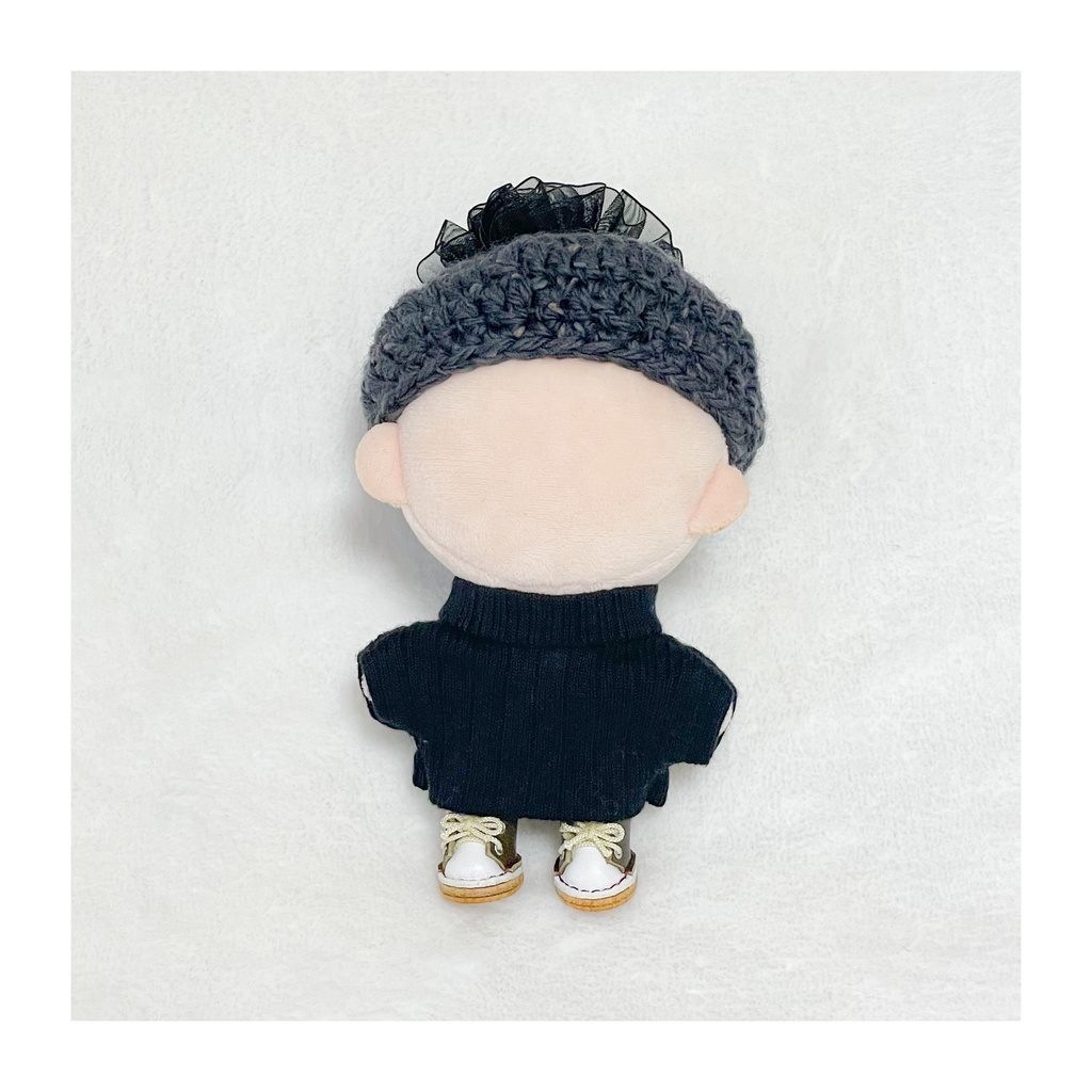 ポンポン付き ツイードベレー帽