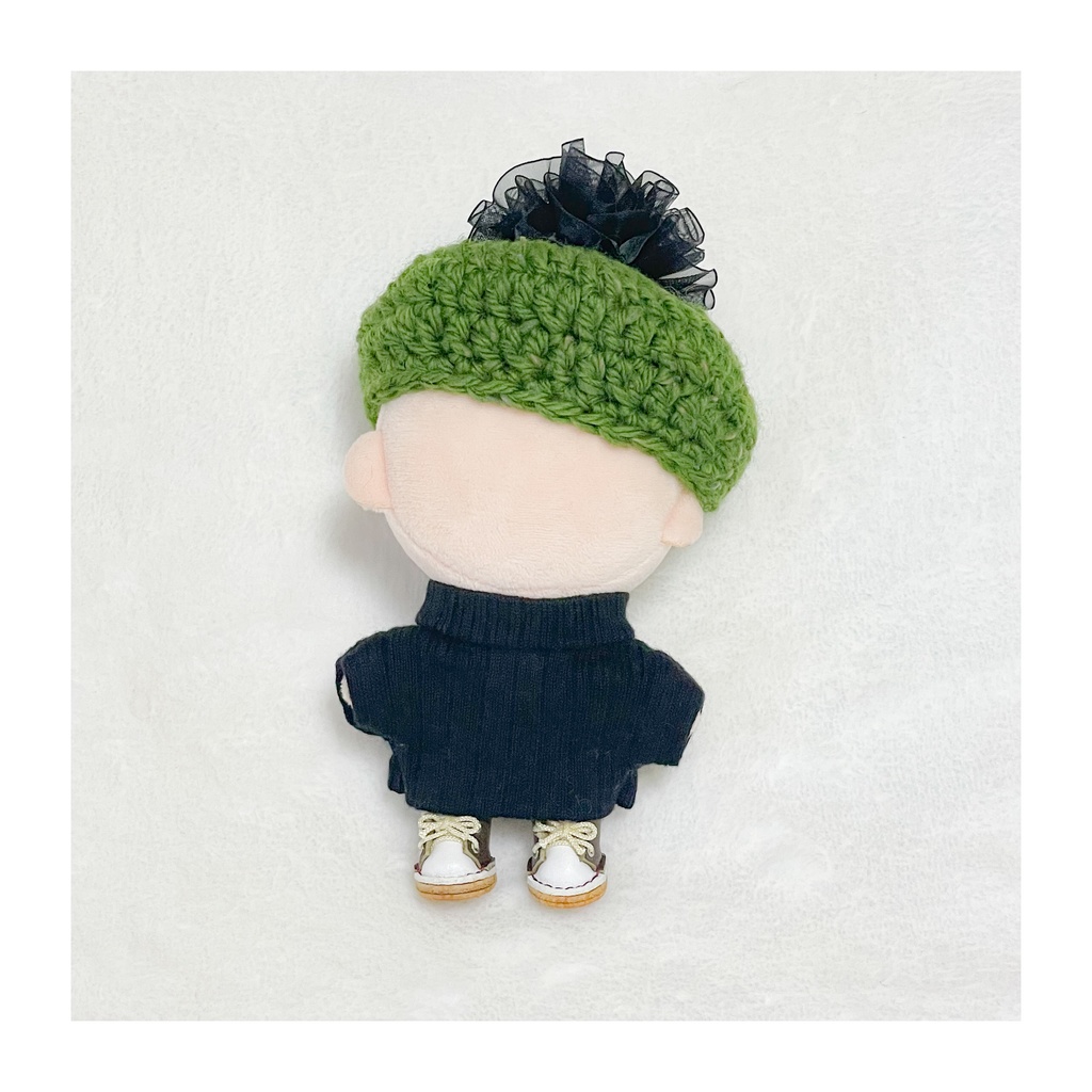 ポンポン付き ツイードベレー帽