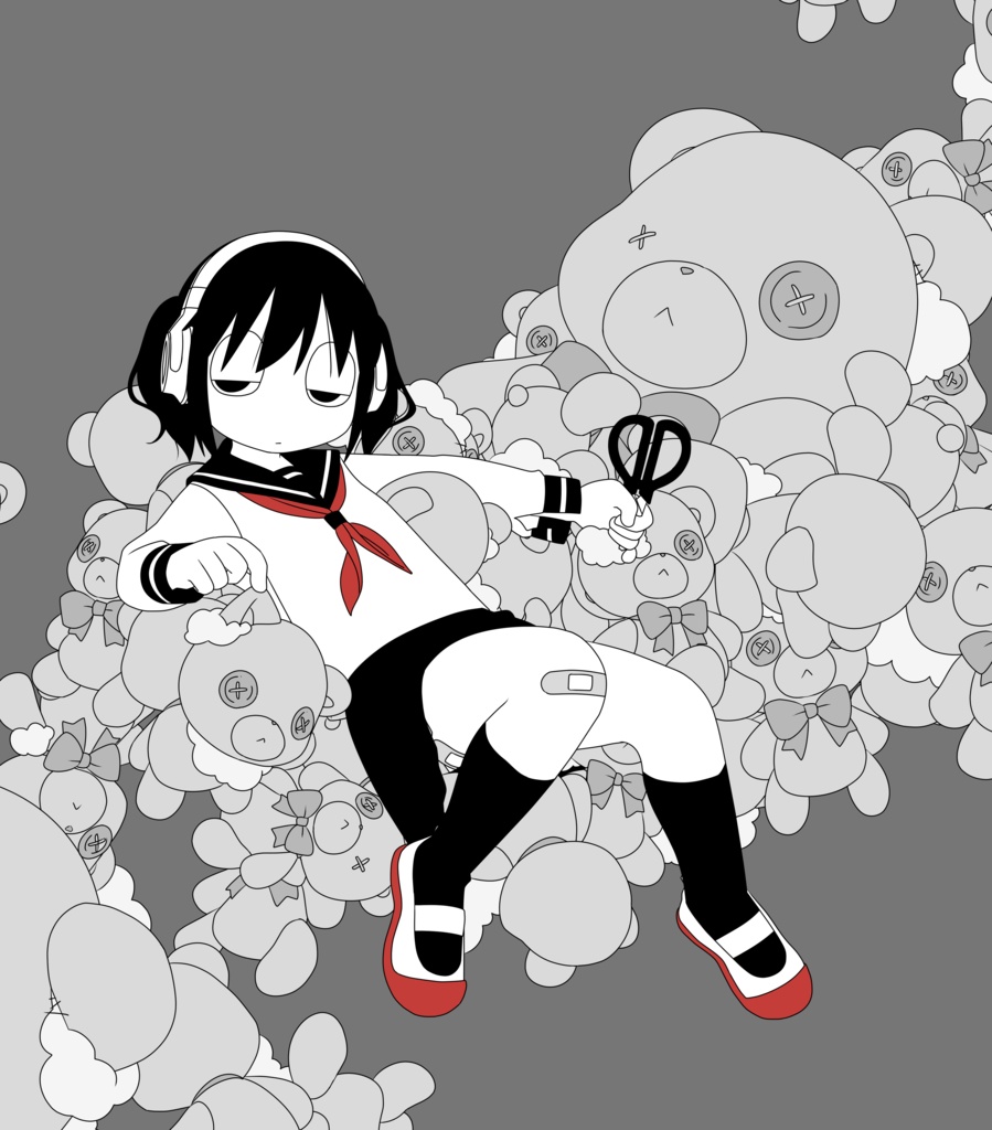 「くまさん」フルグラフィックTシャツ