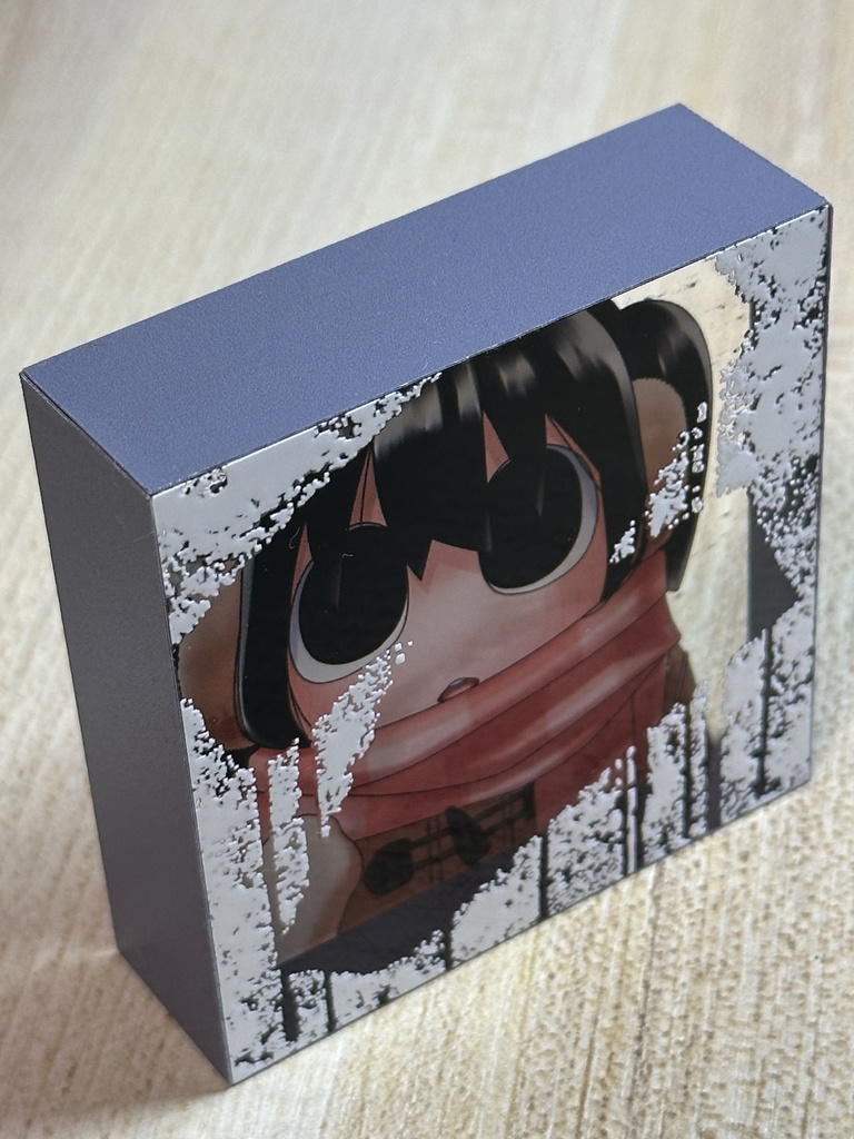 雪の日アクリルブロック