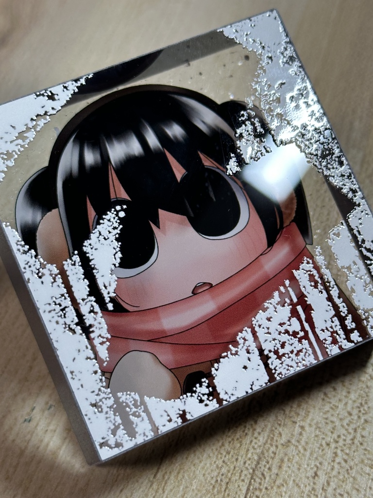 雪の日アクリルブロック