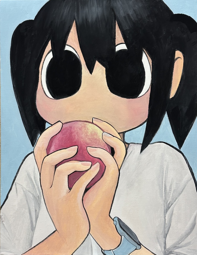 キャンバス原画「桃を嗅ぐ」