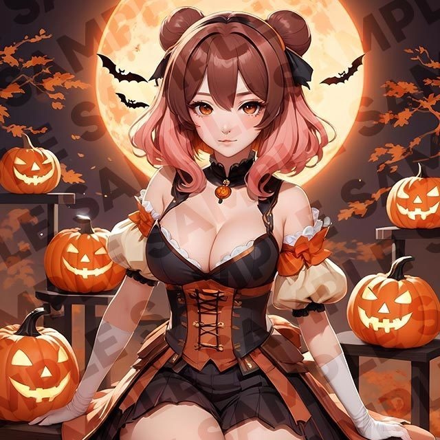 【高画質】AI美少女イラスト集-ハロウィンテーマ-1:1