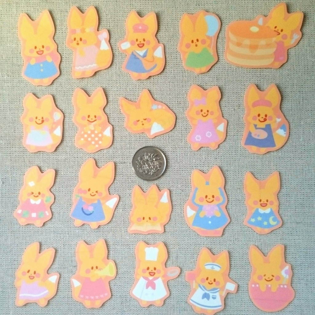 きつねのレモンちゃん♪マスキングフレークシール