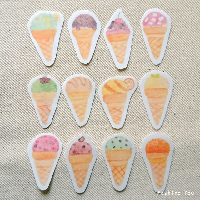 Colorful Ice Cream*マスキングフレークシール