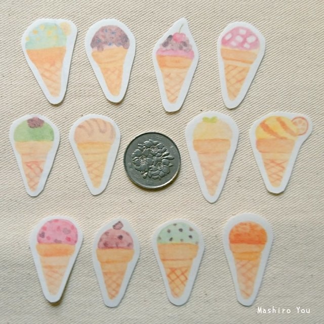Colorful Ice Cream*マスキングフレークシール