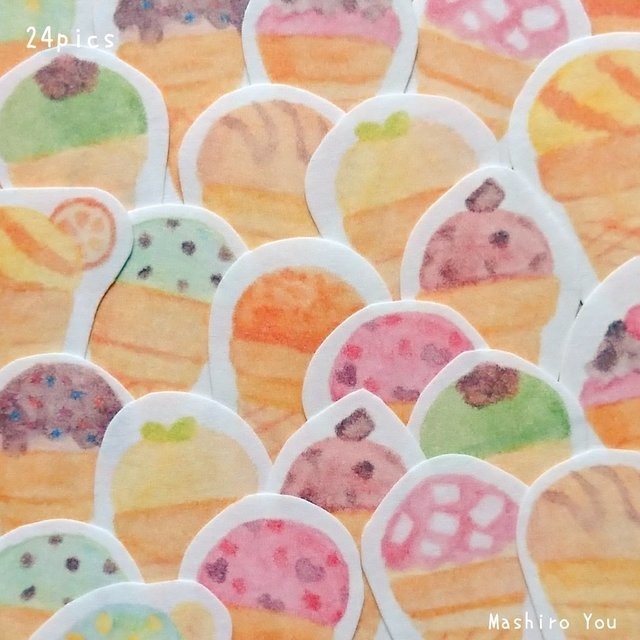Colorful Ice Cream＊マスキングフレークシール