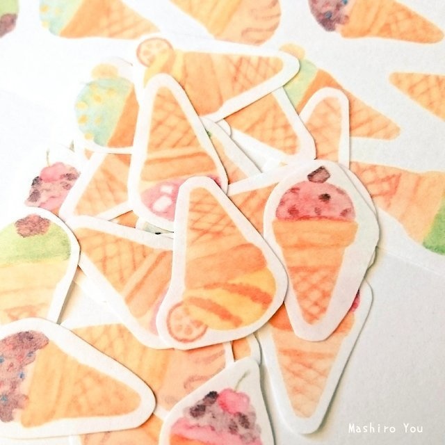 Colorful Ice Cream*マスキングフレークシール