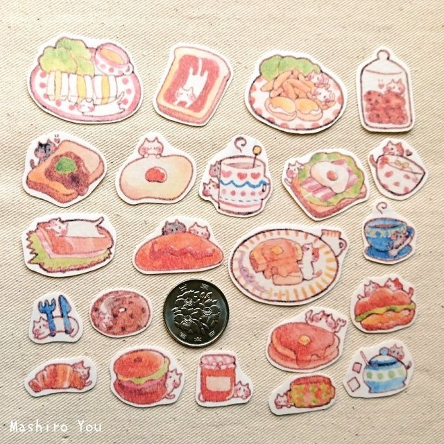 ゆるねこモーニングマスキングフレークシール