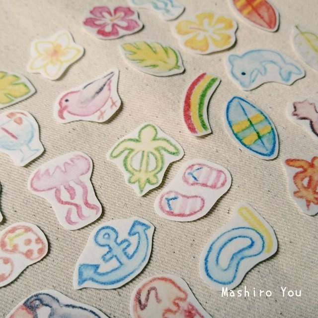 Hawaiian Beach マスキングフレークシール