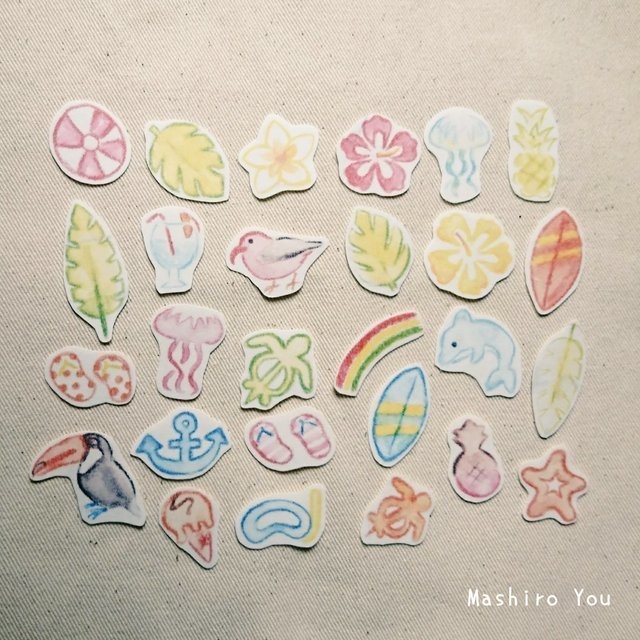 Hawaiian Beach マスキングフレークシール