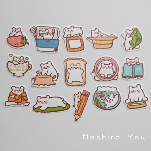 マイペースなしろくま マスキングフレークシール