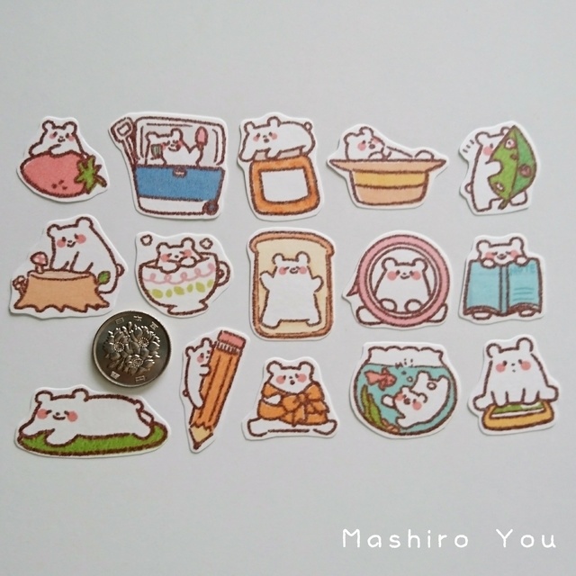 マイペースなしろくま マスキングフレークシール