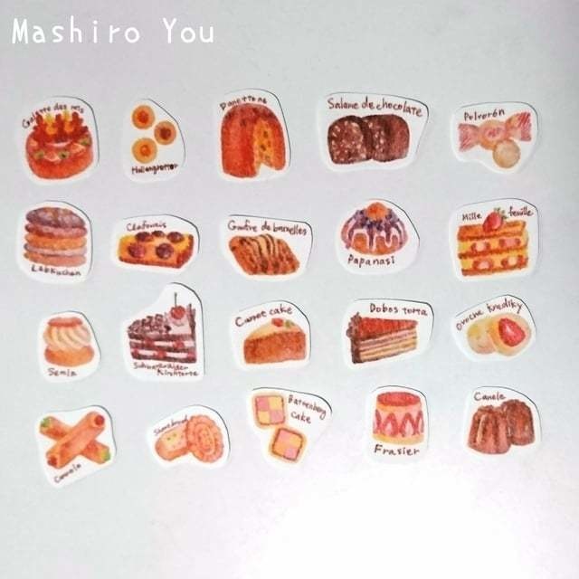 ヨーロッパの伝統スイーツ マスキングフレークシール