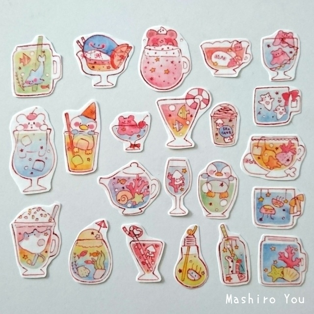 うみのどりんく マスキングフレークシール