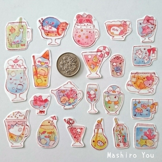 うみのどりんく マスキングフレークシール