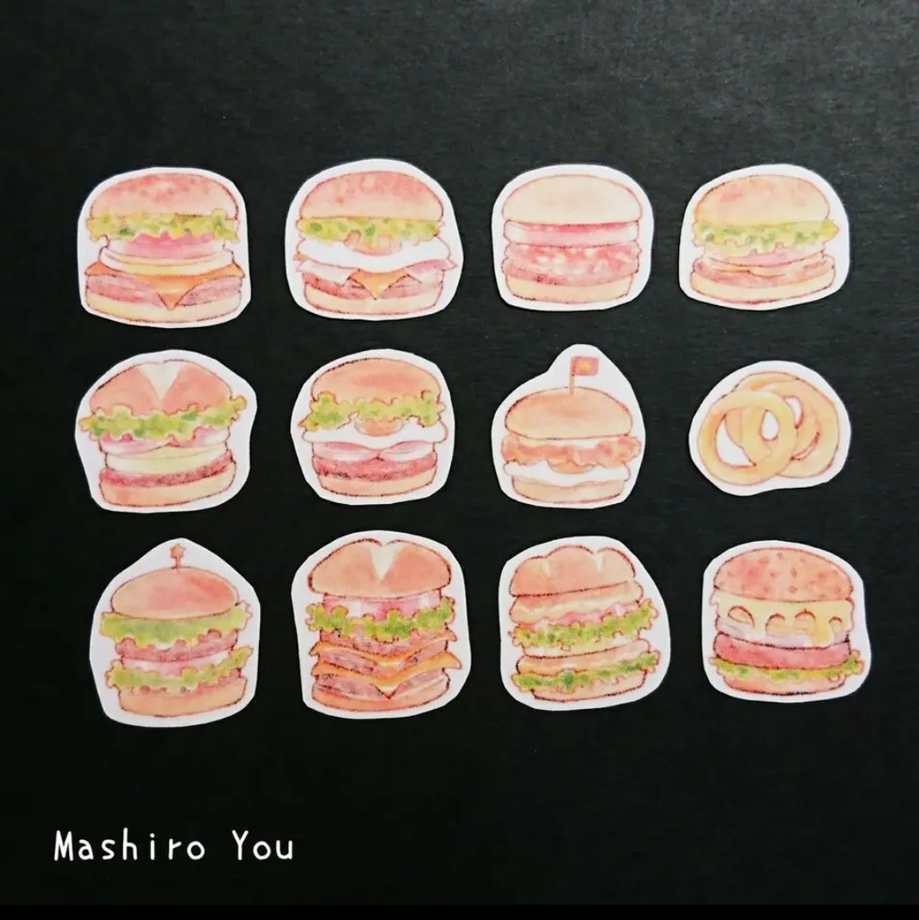 ハンバーガー マスキングフレークシール