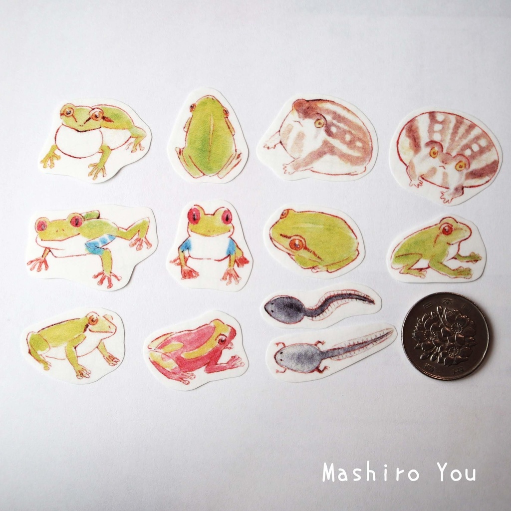 カエル マスキングフレークシール