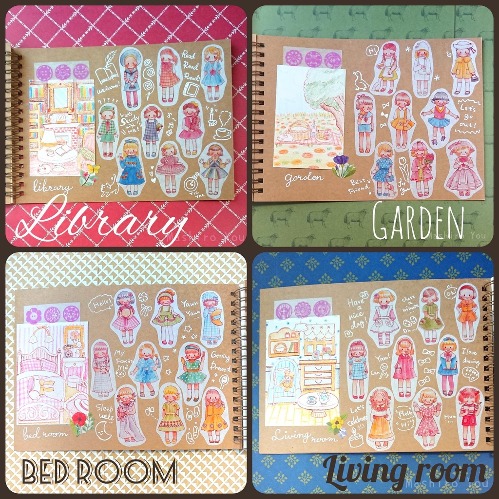 レトロガール★GARDEN マスキングシール