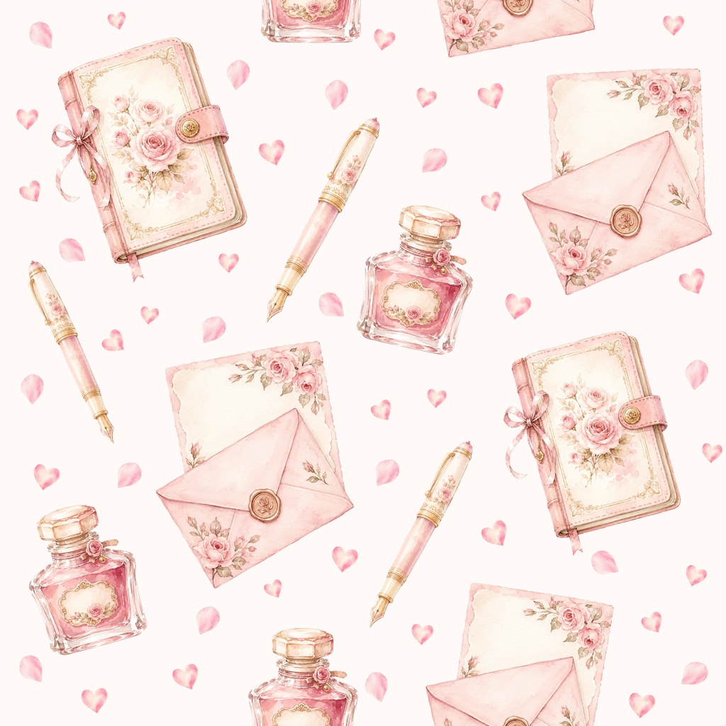 Lovely Stationery 01|水彩文具柄デジタルペーパー